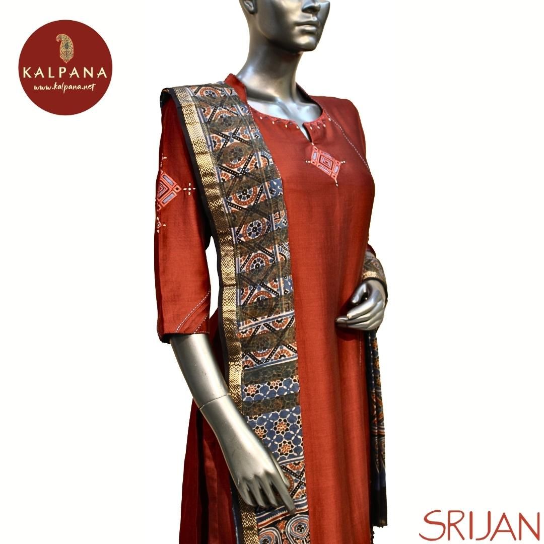 Ajrakh Princess Line Pure Chanderi Salwar Kameez