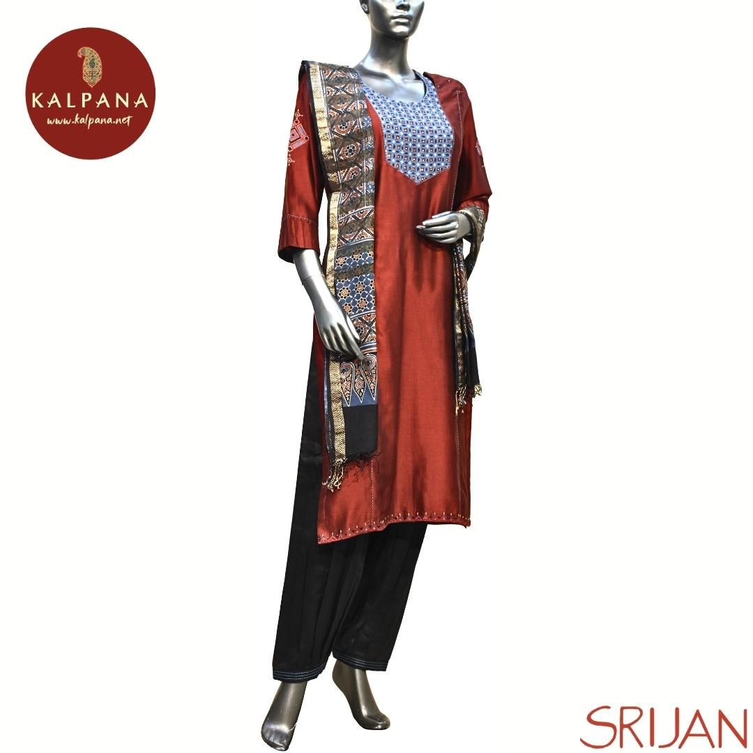 Ajrakh Princess Line Pure Chanderi Salwar Kameez
