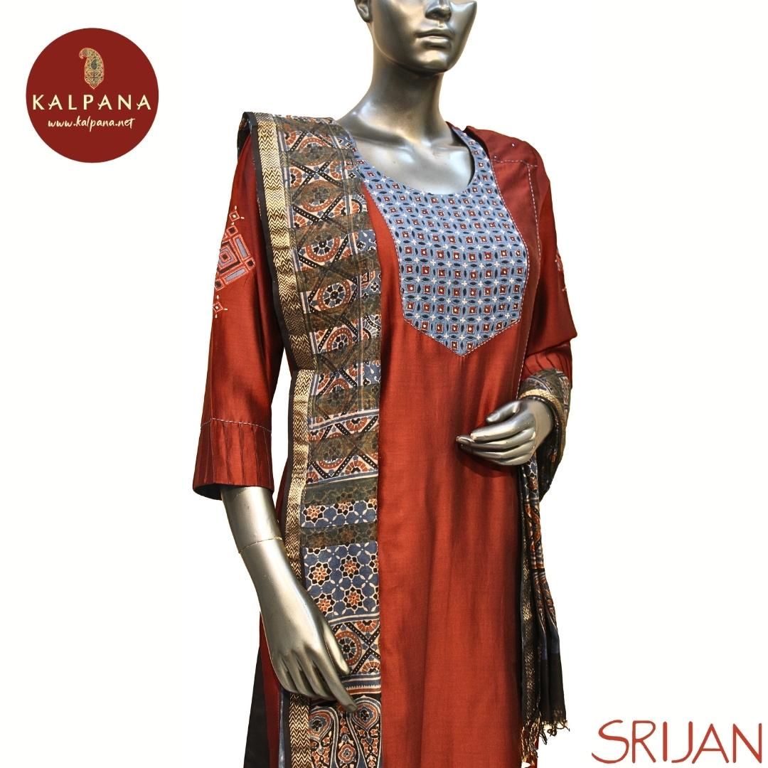 Ajrakh Princess Line Pure Chanderi Salwar Kameez