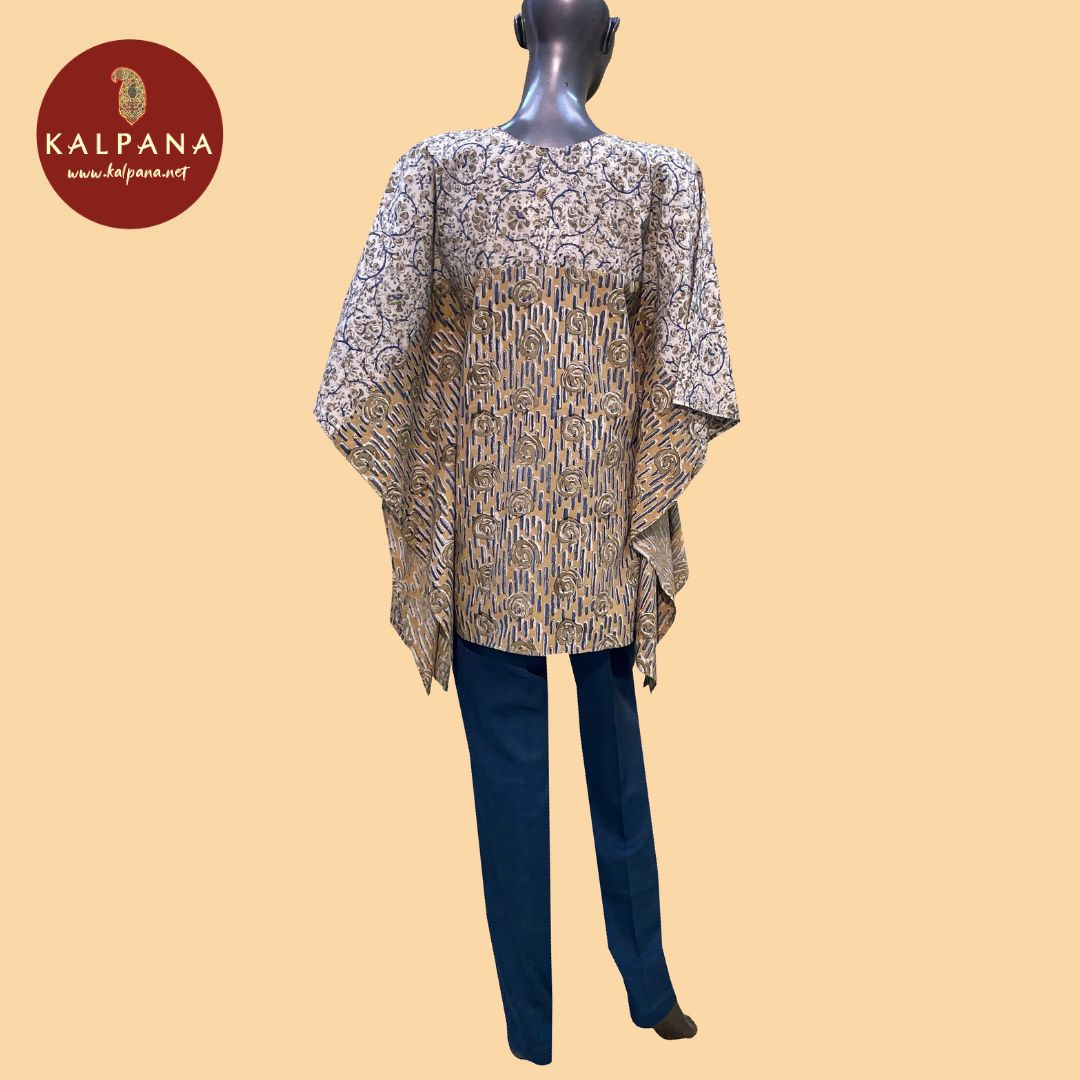 Kalamkari Short A Line Pure Cotton Top - Kalpana