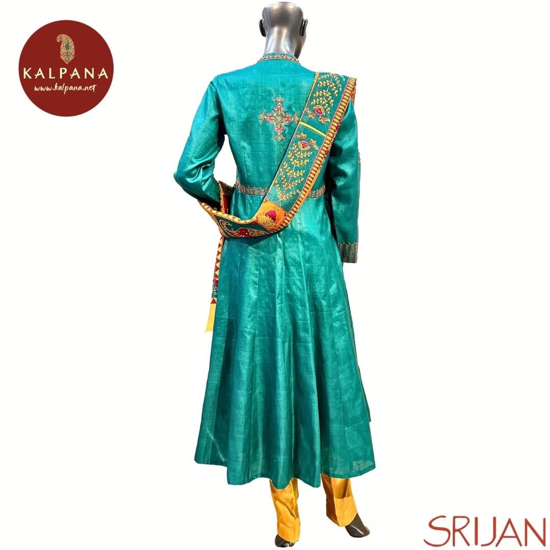 Madhubani Large Kalidaar Pure Tussar Salwar Kameez
