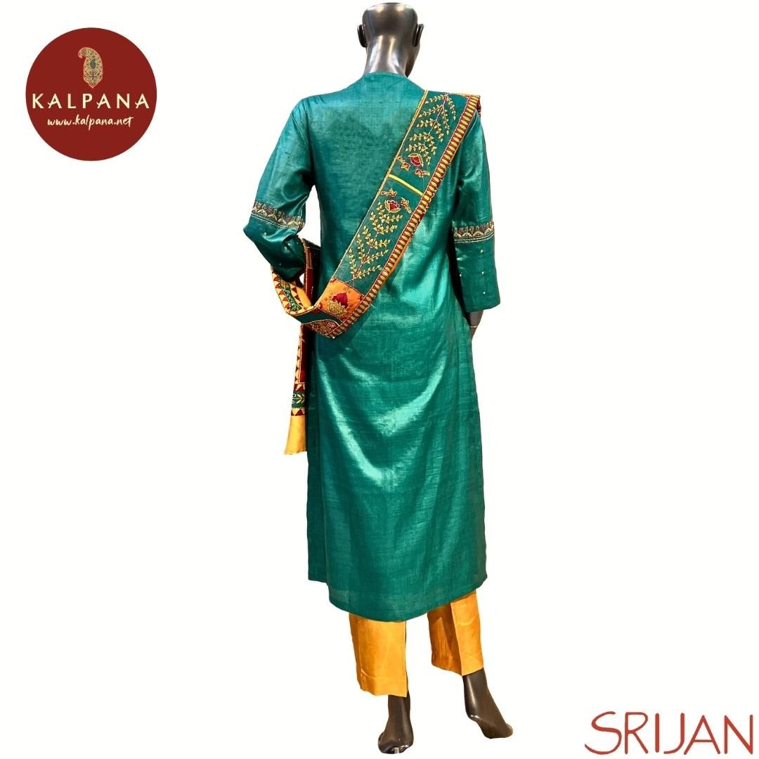 Madhubani A Line Pure Tussar Salwar Kameez