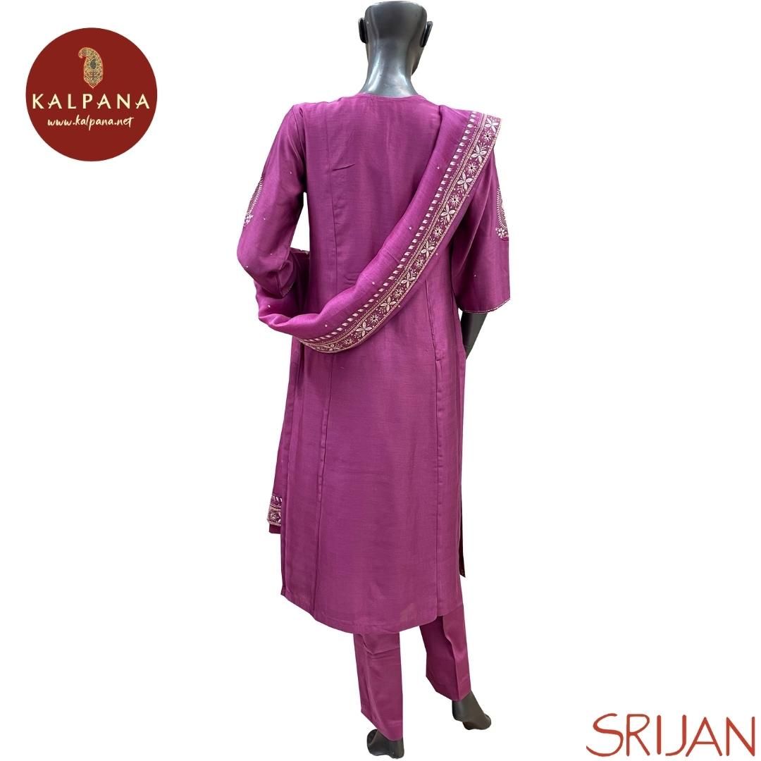 Chikkankari Princess Line Pure Chanderi Salwar Kameez