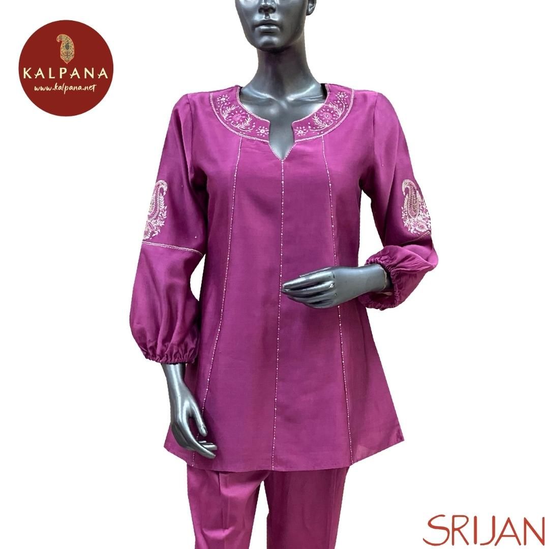 Top : Chikkankari Small Kalidaar Pure Chanderi Shirt with All Over Embroidery and Embroidered Border. The Neckline is Round
Bottom : The is .
Perfect for Semi Formal Wear. Recommended for Summer season(s). Dry Clean Only
Country Of Origin:India
Weight: 200 gms