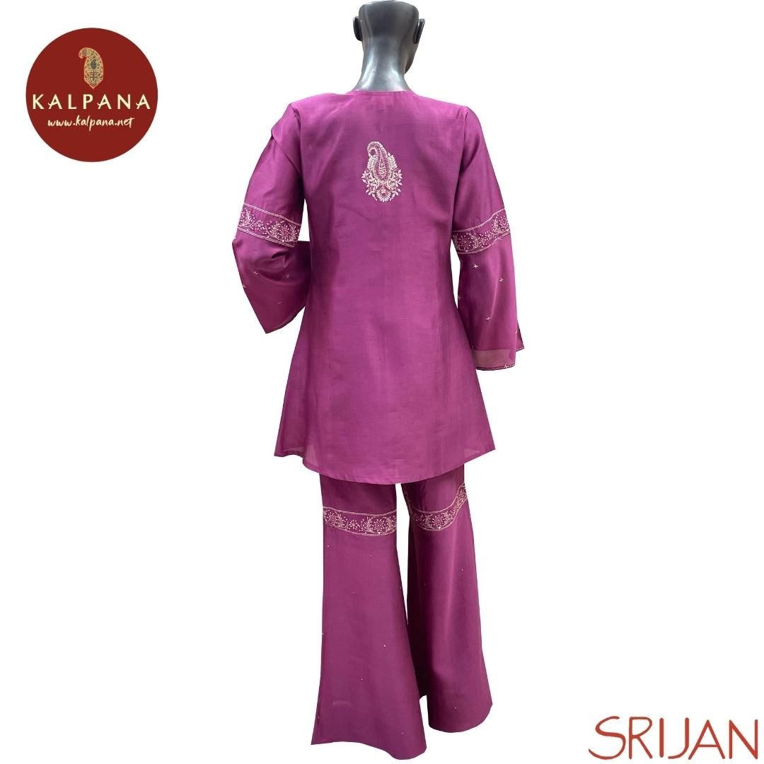 Chikkankari Princess Line Pure Chanderi Salwar Kameez
