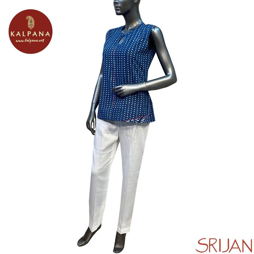 Indigo A Line Pure Cotton Top