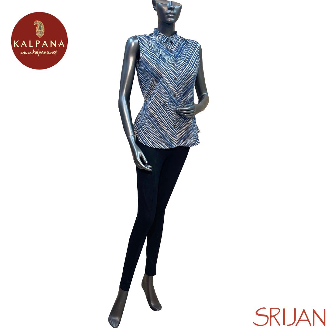Kalamkari Front Open Pure Cotton Top