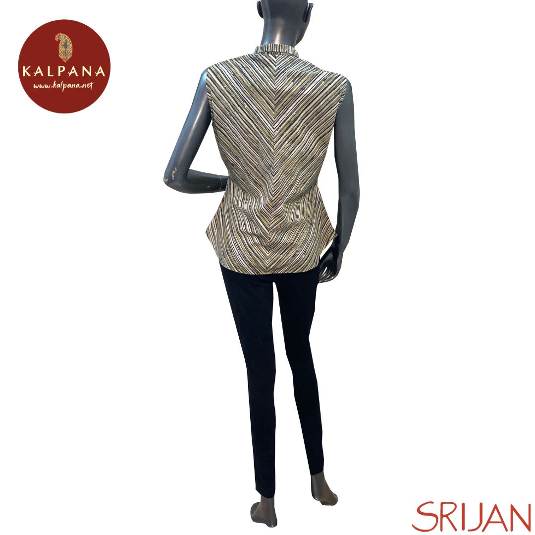 Kalamkari Front Open Pure Cotton Top - Kalpana