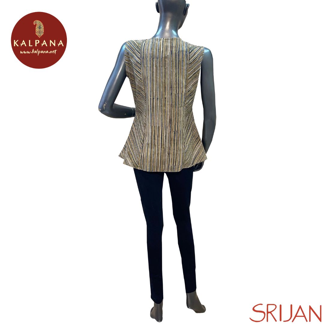 Kalamkari Princess Line Pure Cotton Top - Kalpana