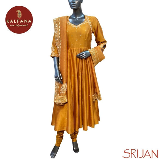 Top : Chikkankari Large Kalidaar Pure Chanderi Shirt with All Over Embroidery and Embroidered Border. The Neckline is U Neck
Dupatta: It comes with Self matched Mustard Yellow color Embroidered Chikkan Super Net Dupatta with Embroidered Border.
Bottom : The Cotton Satin Chudidaar is Mustard Yellow.
Perfect for Semi Formal Wear. Recommended for Summer season(s). Dry Clean Only
Country Of Origin:India
Weight: 450 gms