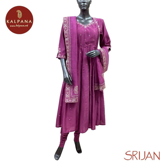 Top : Chikkankari Large Kalidaar Pure Chanderi Shirt with All Over Embroidery and Embroidered Border. The Neckline is U Neck
Dupatta: It comes with Self matched Onion Purple color Embroidered Chikkan Super Net Dupatta with Embroidered Border.
Bottom : The Cotton Satin Chudidaar is Onion Purple.
Perfect for Semi Formal Wear. Recommended for Summer season(s). Dry Clean Only
Country Of Origin:India
Weight: 450 gms