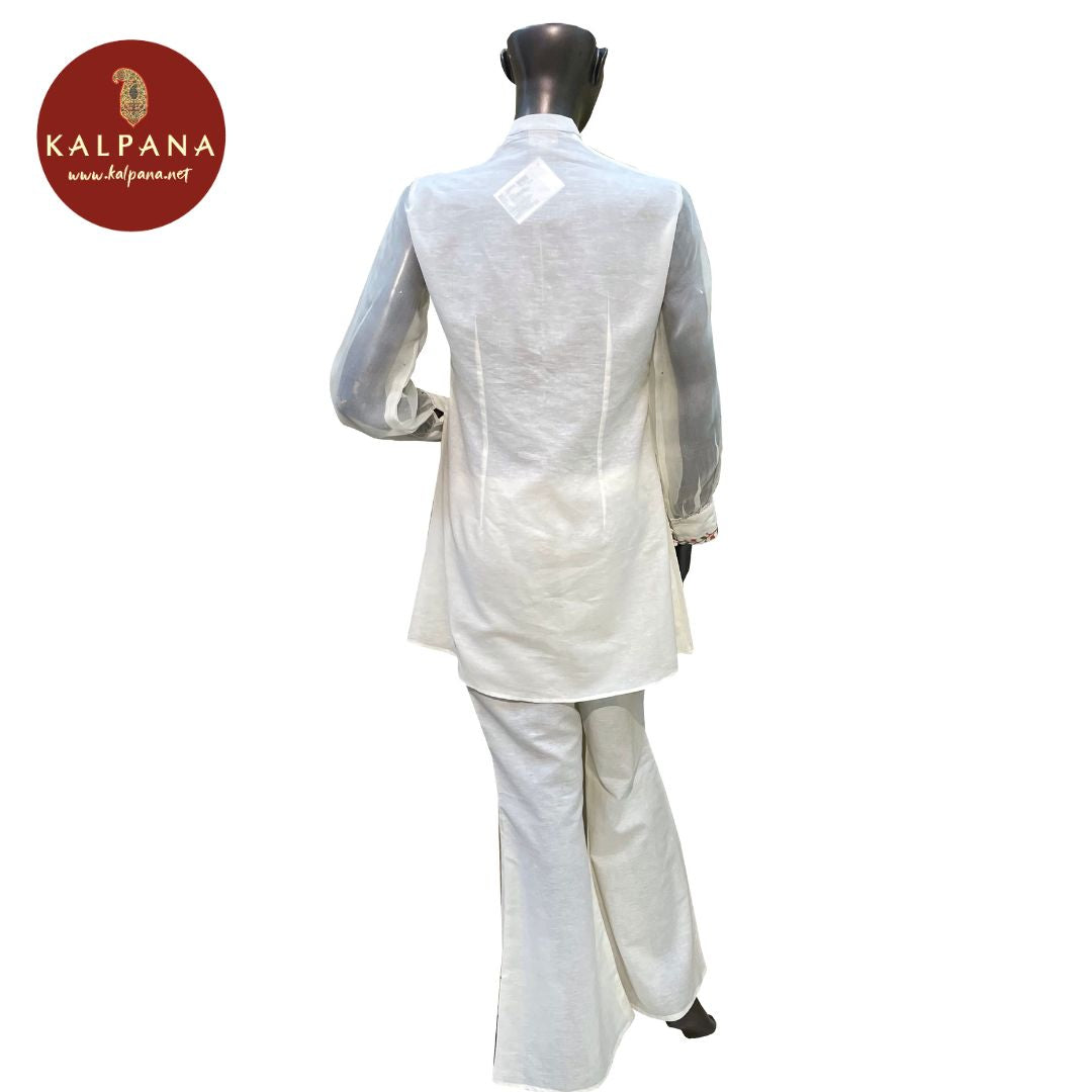 Parsi Gara Short A Line Pure Linen Co-ord Set - Kalpana