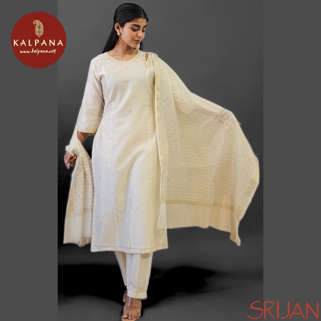 Top : Dori Work Princess Line Chanderi Shirt and Riased Neck Neckline.
Dupatta: It comes with White color Riased Neck Chanderi Dupatta.
Bottom : The Cambric Pants is White.
Perfect for Semi,Formal,Wear. Recommended for Summer season(s). Dry Clean Only
Country Of Origin:India
Weight: 500 gms