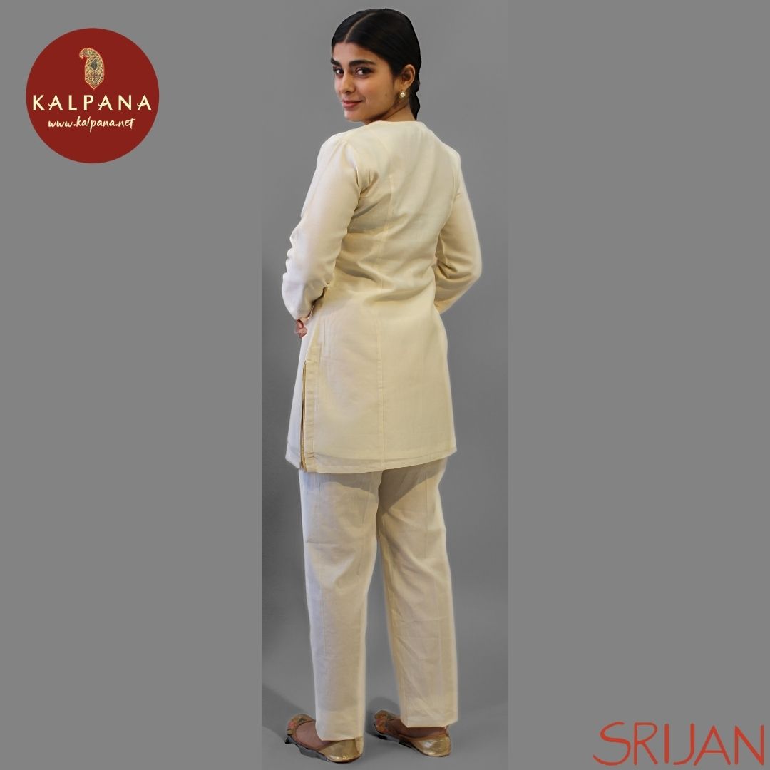 Dori Work Princess Line Chanderi White TOP