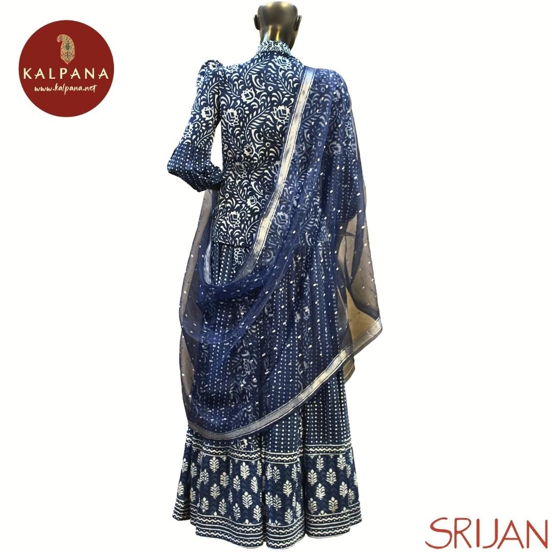 Indigo Pure Cotton Lehenga Choli