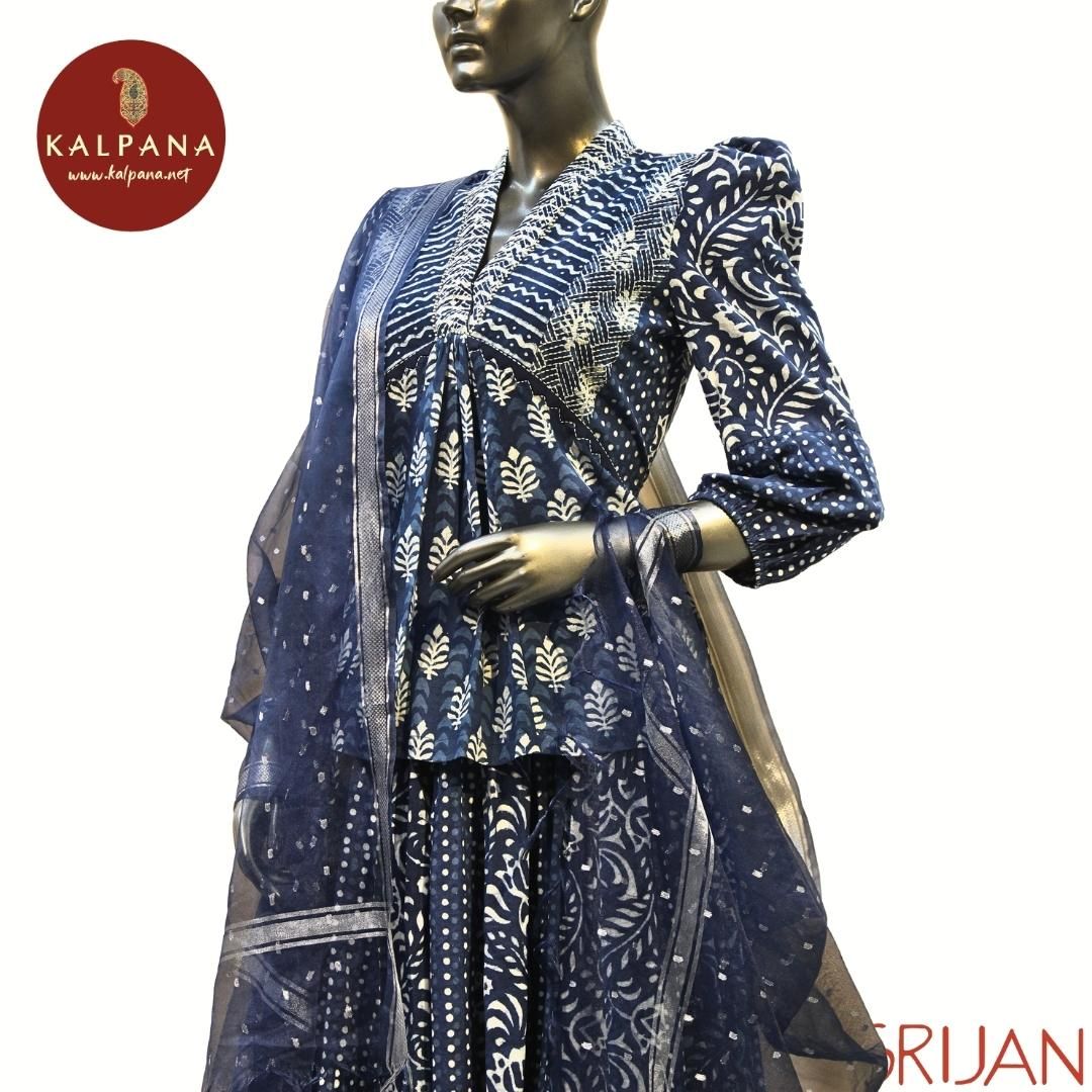 Indigo Pure Cotton Lehenga Choli