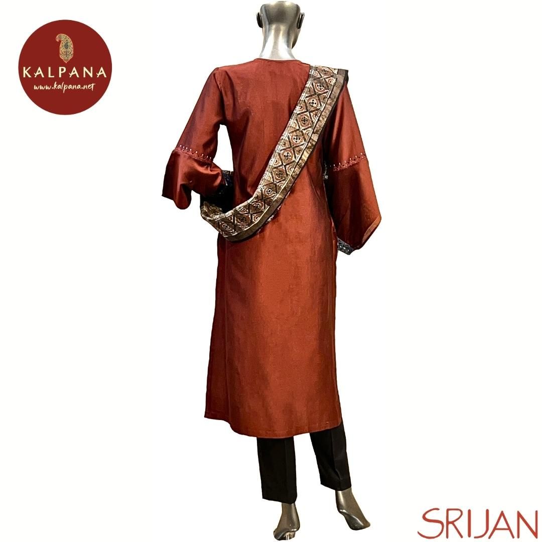 Ajrakh A Line Pure Chanderi Salwar Kameez