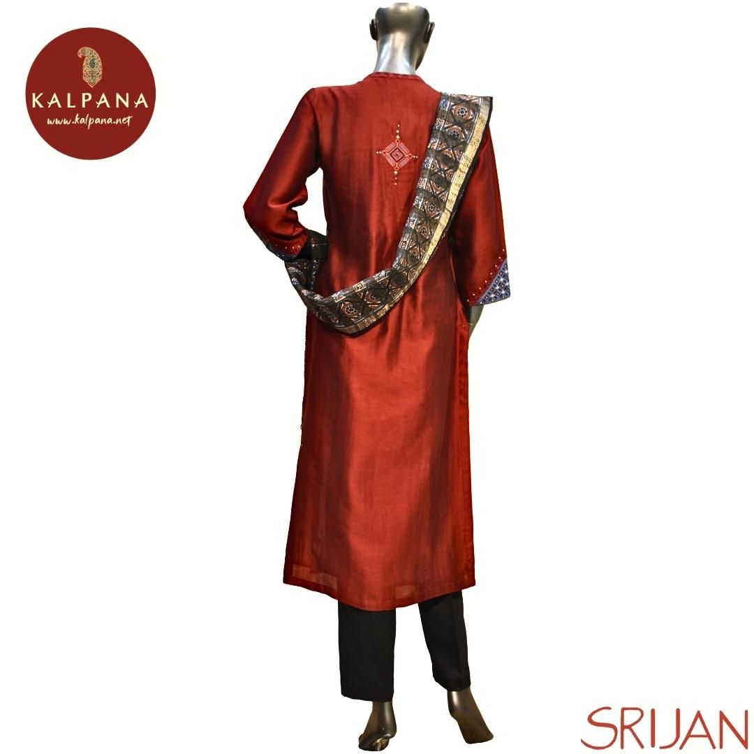 Ajrakh A Line Pure Chanderi Salwar Kameez