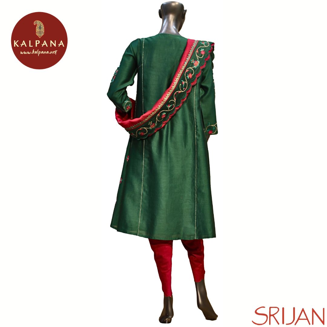 Kashmiri Crewel embroidery Small Kalidaar Pure Chanderi Salwar Kameez