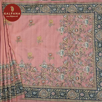 Printed With Embroidery Tussar Silk Saree