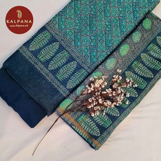 Shirt: Sea Green Coloured Printed Blended SICO Cotton Unstitched Suit.
Dupatta: Sea Green Color Printed SICO Cotton Dupatta.
Bottom: Dark Blue Blended SICO Cotton Bottom.
Perfect for Formal,Wear. 
Recommended for Summer season(s). Dry Clean Only
Shirt Fabric: 2.5 mts
Salwar Fabric: 2.4 mts
Dupatta: 2.4 mts
Country Of Origin:India
Weight: 500 gms