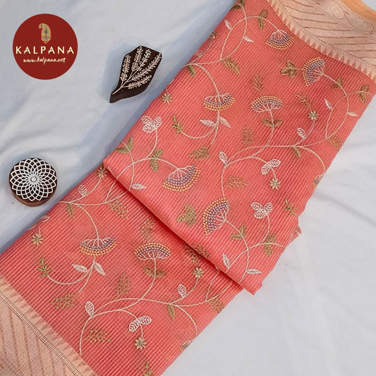 Peach Embroided SICO Cotton Saree
with Embroidered Peach Color Palla
The Peach Colored Embroided SICO Cotton Unstitched Blouse
Which is Perfect for Semi,Formal,Wear in Summer season(s). Dry Clean Only.
Saree 5.4 mts
Blouse 0.8 mts
Country Of Origin:India
Weight: 500 gms