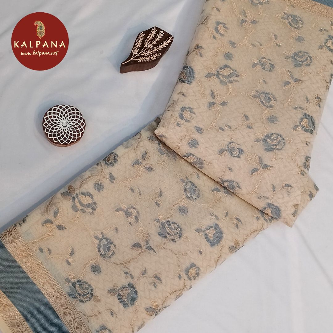 Ivory Woven Benaras Kota Saree
with Woven Ivory Color Palla
The Khaki Colored Benaras Kota Unstitched Blouse
Which is Perfect for Semi,Formal,Wear in Summer season(s). Dry Clean Only.
Saree 5.4 mts
Blouse 0.8 mts
Country Of Origin:India
Weight: 500 gms