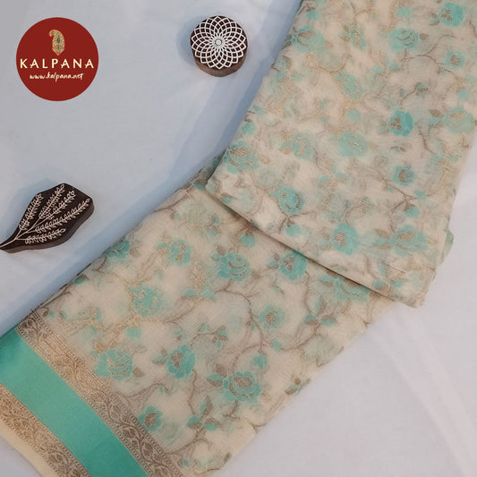 Ivory Woven Zari Benaras Kota Saree
with Woven Zari Ivory Color Palla
The Ivory Colored Benaras Kota Unstitched Blouse
Which is Perfect for Semi,Formal,Wear in Summer season(s). Dry Clean Only.
Saree 5.4 mts
Blouse 0.8 mts
Country Of Origin:India
Weight: 500 gms
