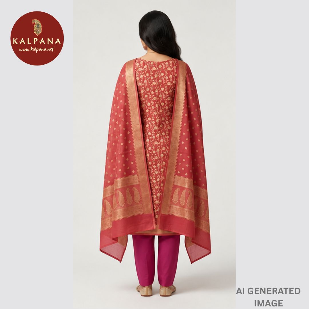 Woven Zari Blended SICO Cotton Unstitched Suit - Kalpana