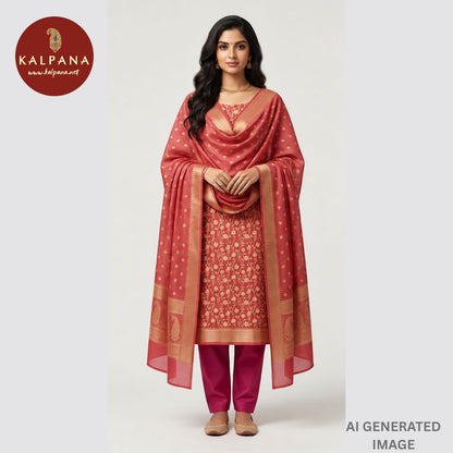 Woven Zari Blended SICO Cotton Unstitched Suit - Kalpana