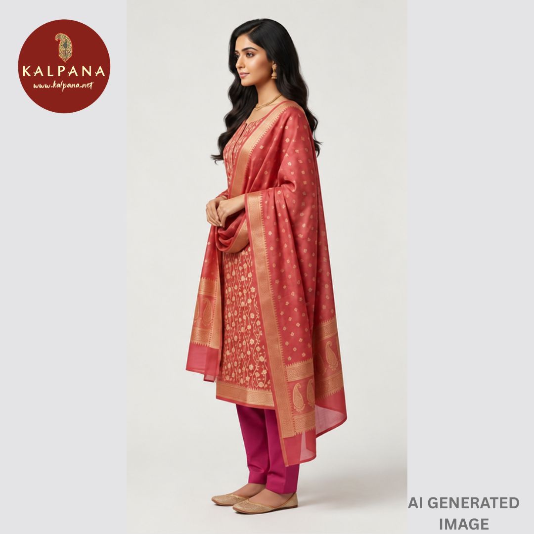 Woven Zari Blended SICO Cotton Unstitched Suit - Kalpana