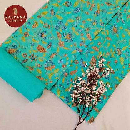 Shirt: Turquoise Coloured Printed Pure Cotton Unstitched Suit.
Dupatta: Turquoise Color Printed Cotton Dupatta.
Bottom: Turquoise Pure Cotton Bottom.
Perfect for Semi,Formal,Wear. 
Recommended for Summer season(s). Dry Clean Only
Shirt Fabric: 2.5 mts
Salwar Fabric: 2.4 mts
Dupatta: 2.4 mts
Country Of Origin:India
Weight: 500 gms