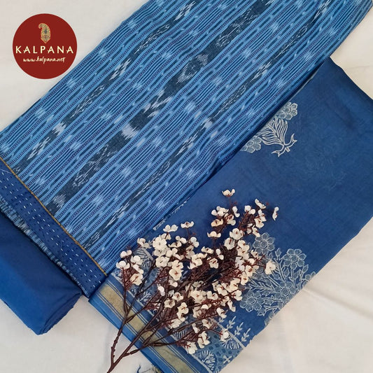Shirt: Blue Coloured Embroided Pure Cotton Unstitched Suit and Border.
Dupatta: Blue Color Printed Cotton Dupatta.
Bottom: Blue Pure Cotton Bottom.
Perfect for Semi,Formal,Wear. 
Recommended for Summer season(s). Dry Clean Only
Shirt Fabric: 2.5 mts
Salwar Fabric: 2.4 mts
Dupatta: 2.4 mts
Country Of Origin:India
Weight: 500 gms
