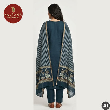 Printed With Embroidery Pure Cotton Unstitched Suit - Kalpana