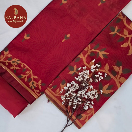 Shirt: Maroon Coloured Woven Blended SICO Cotton Unstitched Suit and Border.
Dupatta: Maroon Color Woven SICO Cotton Dupatta.
Bottom: Maroon Blended SICO Cotton Bottom.
Perfect for Semi,Formal,Wear. 
Recommended for Summer season(s). Dry Clean Only
Shirt Fabric: 2.5 mts
Salwar Fabric: 2.4 mts
Dupatta: 2.4 mts
Country Of Origin:India
Weight: 500 gms