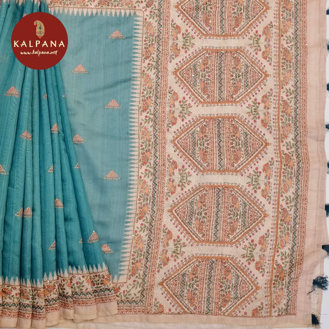 Printed With Embroidery SICO Cotton Saree