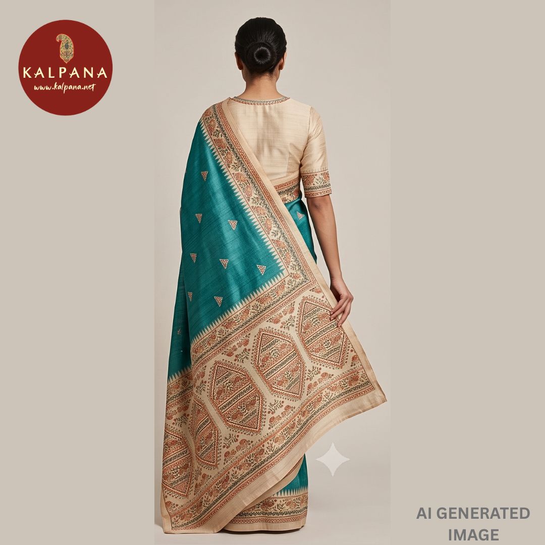 Printed With Embroidery Blended SICO Cotton Saree - Kalpana