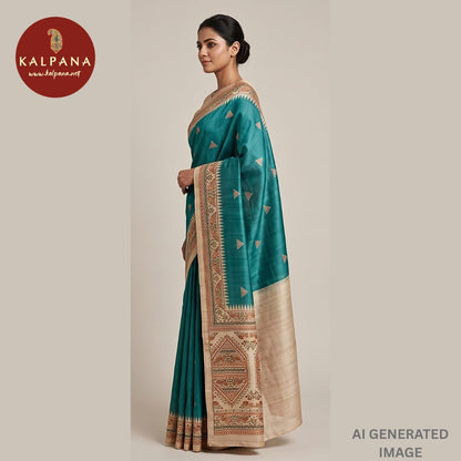 Printed With Embroidery Blended SICO Cotton Saree - Kalpana