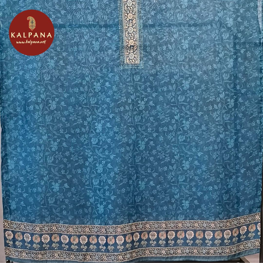 Printed With Embroidery Blended SICO Cotton Unstitched Suit