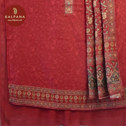 Printed With Embroidery Blended SICO Cotton Unstitched Suit