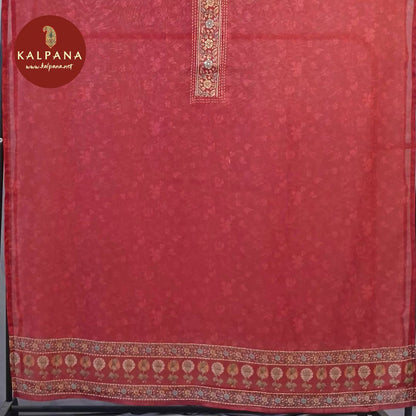 Printed With Embroidery Blended SICO Cotton Unstitched Suit