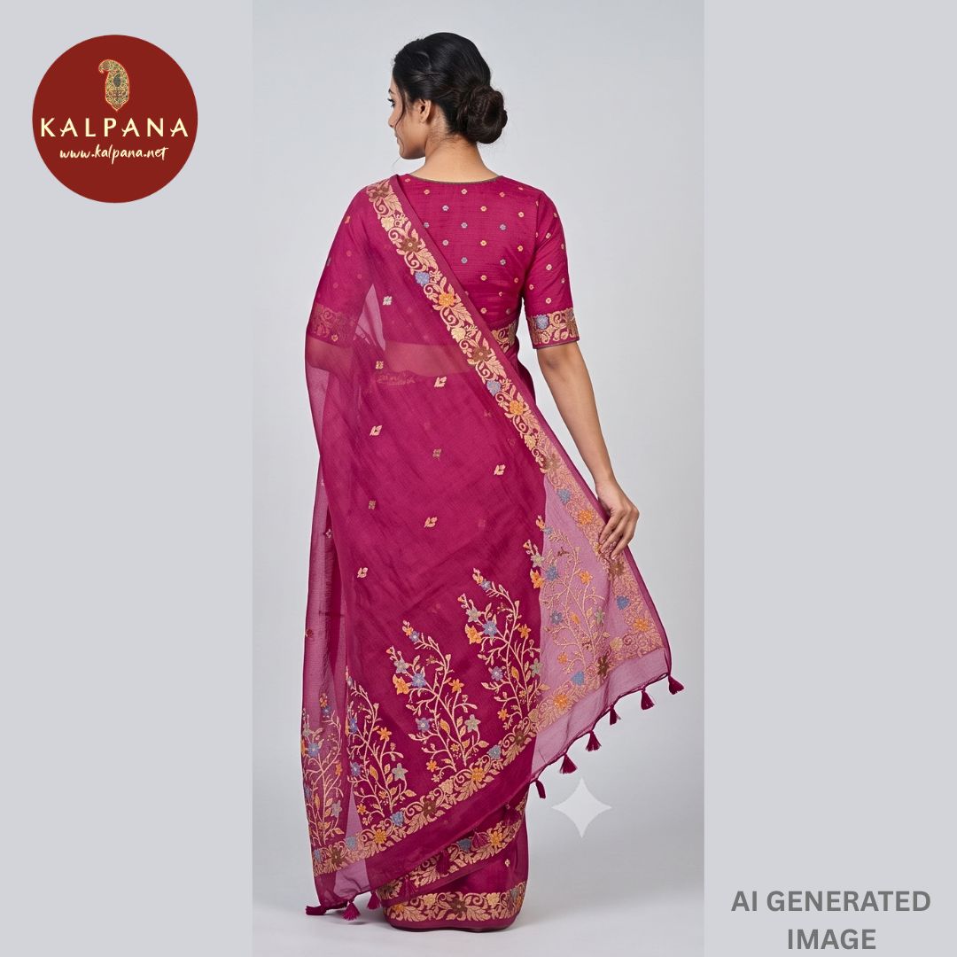 Woven Zari Blended SICO Cotton Saree - Kalpana