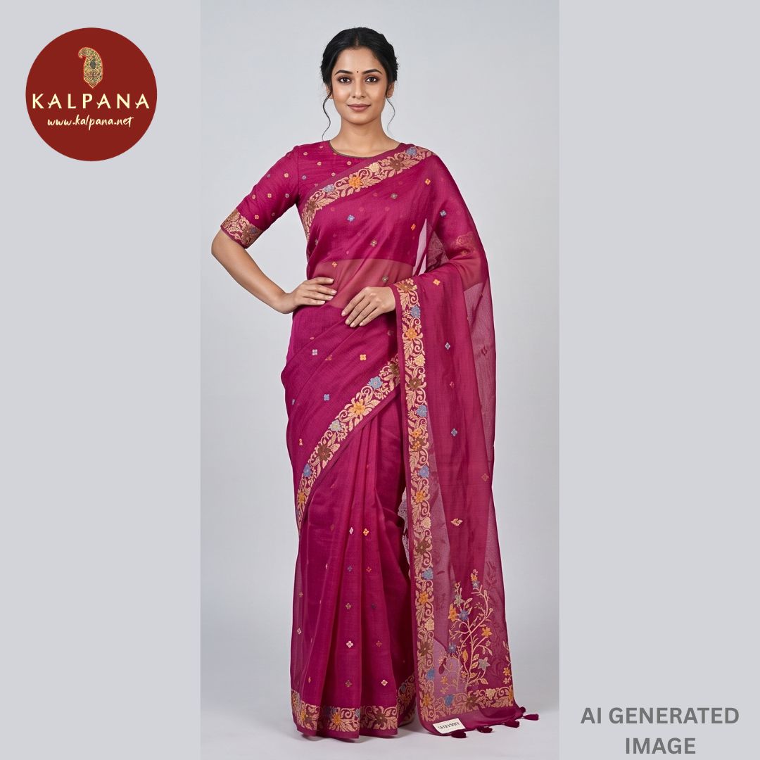 Woven Zari Blended SICO Cotton Saree - Kalpana
