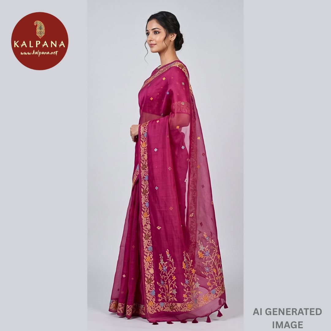 Woven Zari Blended SICO Cotton Saree - Kalpana