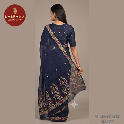 Woven Zari Blended SICO Cotton Saree - Kalpana