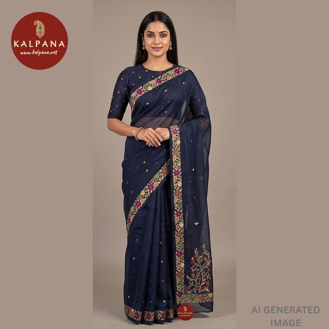 Woven Zari Blended SICO Cotton Saree - Kalpana