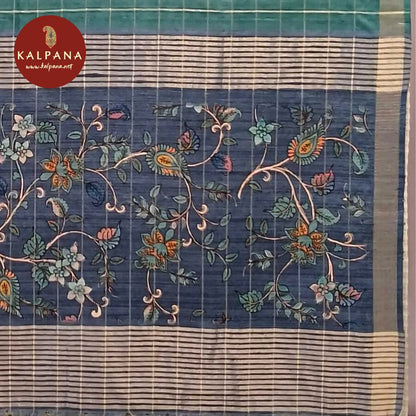 Woven Zari Printed Blended Tussar Silk Saree - Kalpana