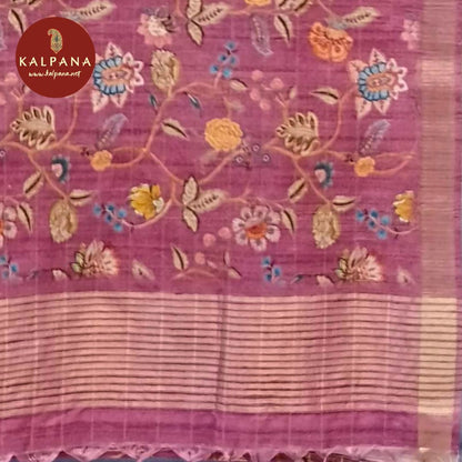 Woven Zari Printed Blended Tussar Silk Saree - Kalpana
