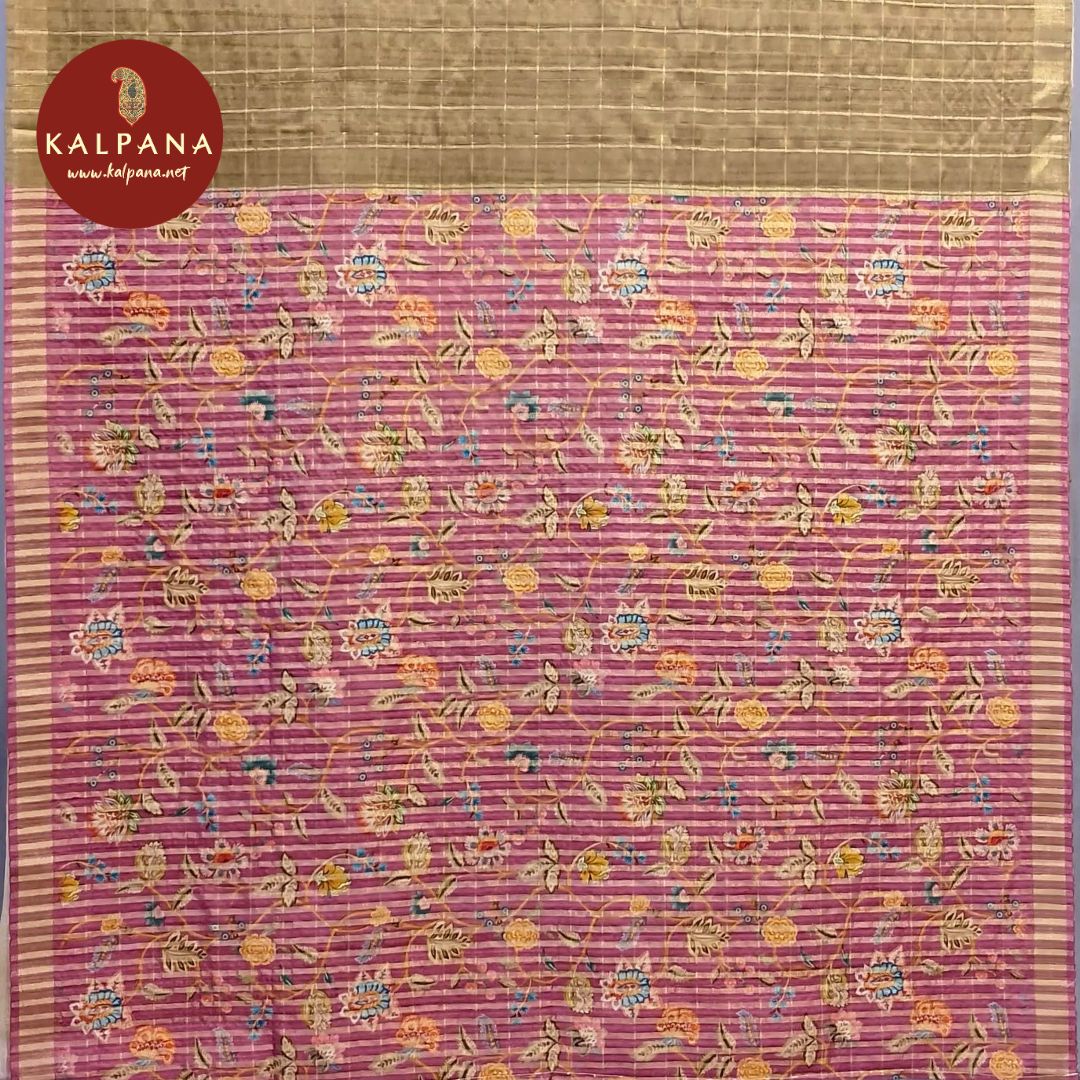 Woven Zari Printed Blended Tussar Silk Saree - Kalpana