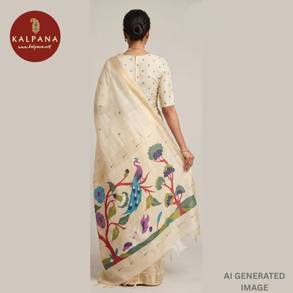 Woven Zari Blended SICO Cotton Saree - Kalpana